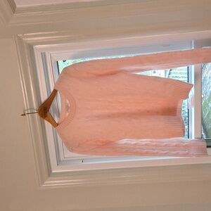 Peter Millar Pretty In Pink Cable Knit 100% Cashmere Sweater size medium